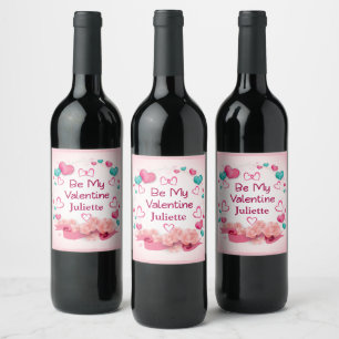 Be My Valentine Personalized Wine Label