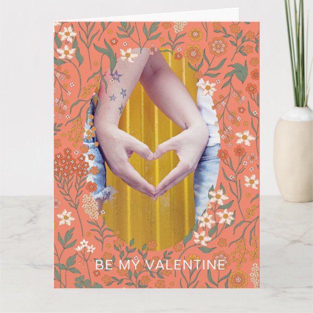 BE MY VALENTINE Photo de la carte de couronne de f (Devant)