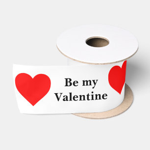 Be My Valentine Red Heart Love Satin Ribbon