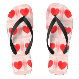 Be my Valentine red heart note Flip Flops