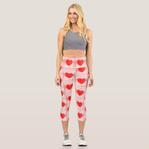 Be my Valentine red heart note Notebook love heart Capri Leggings
