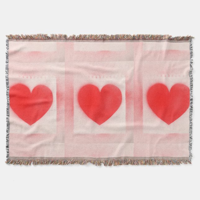 Be my Valentine red heart note Notebook love heart Throw Blanket (Front)