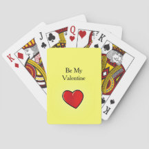 Be my valentine red heart on yellow