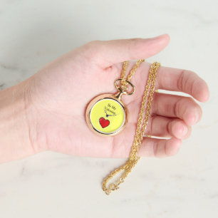 Be my valentine red heart on yellow watch