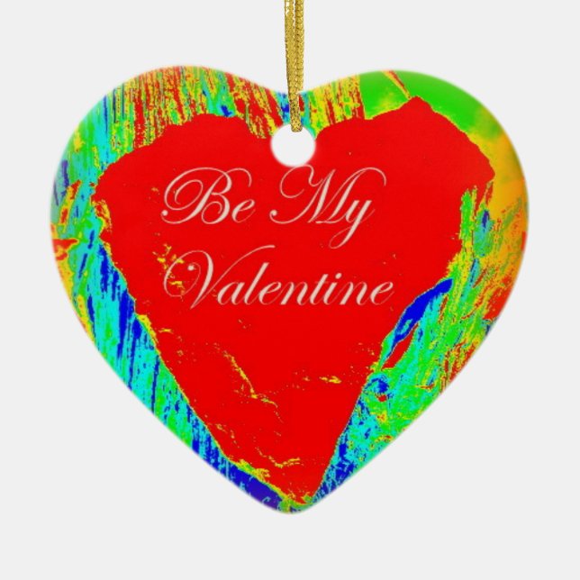 be my valentine red heart ornament (Front)