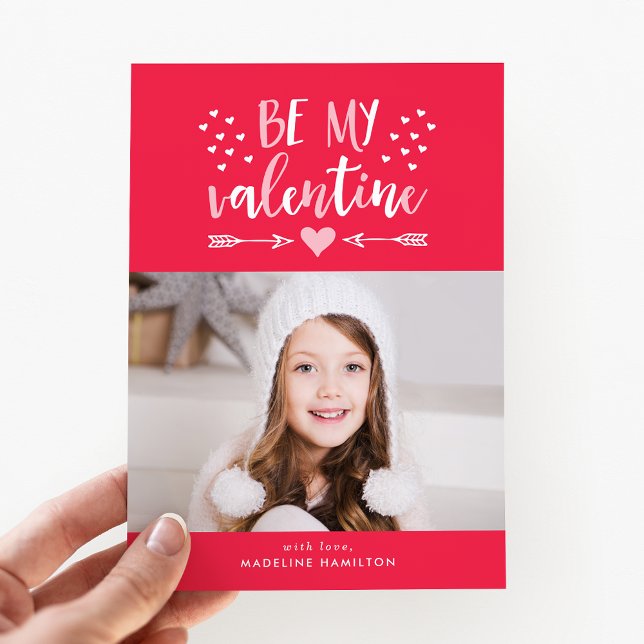 Be My Valentine Red Valentine's Day Carte photo (Créateur téléchargé)