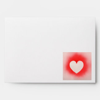 Be my Valentine red white heart note Envelope