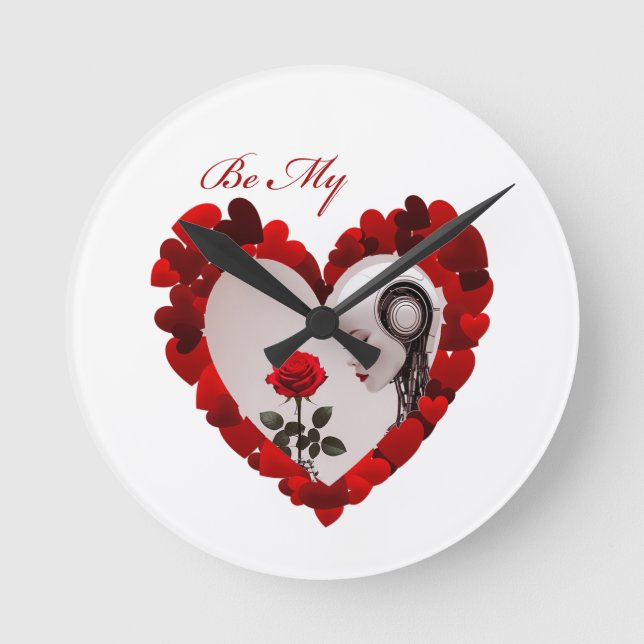 Be My Valentine ❤️ Round Clock (Front)