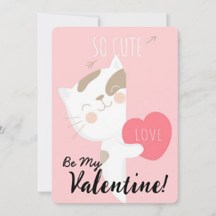 Be My Valentine So Cute Kitten Holiday Card