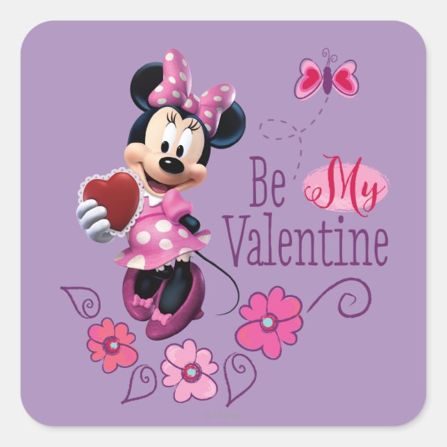 Be My Valentine Square Sticker (Front)