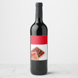 Be my Valentine Strawberry red bow box  Wine Label