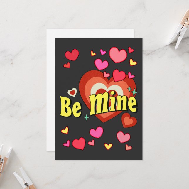 Be my valentine Valentine's Day Card (Front/Back In Situ)