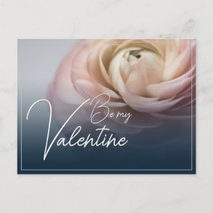 Be My Valentine – With Big Pink Rose Holiday Postcard