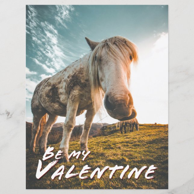 Be my Valentine with looking Horse (Front)
