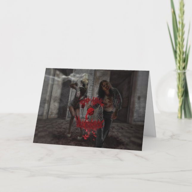 Be My Valentine Zombie Couple Holiday Card (Front)