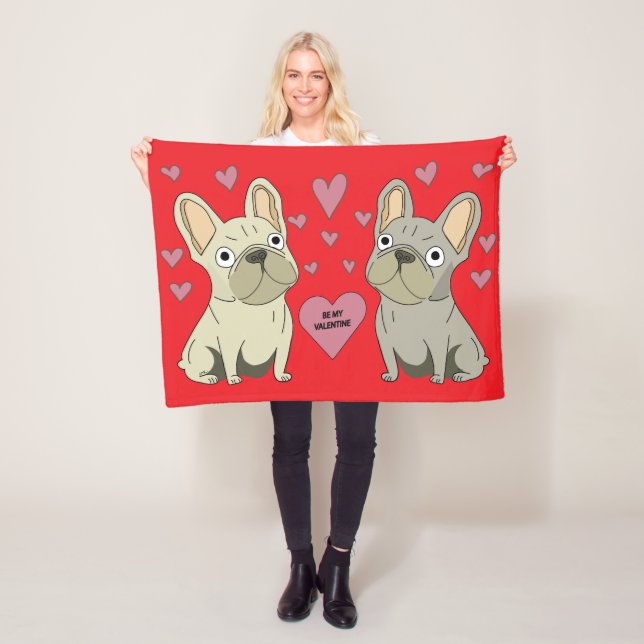 Be my Valentines, dogs Fleece Blanket (In Situ)