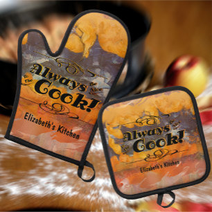 Be Nice Abstract Sunset 0612 Oven Mitt & Pot Holder Set