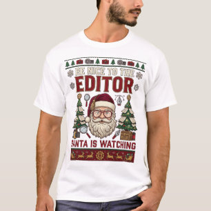 Be Nice Editor Santa Christmas Trees Camera_1 T-Shirt