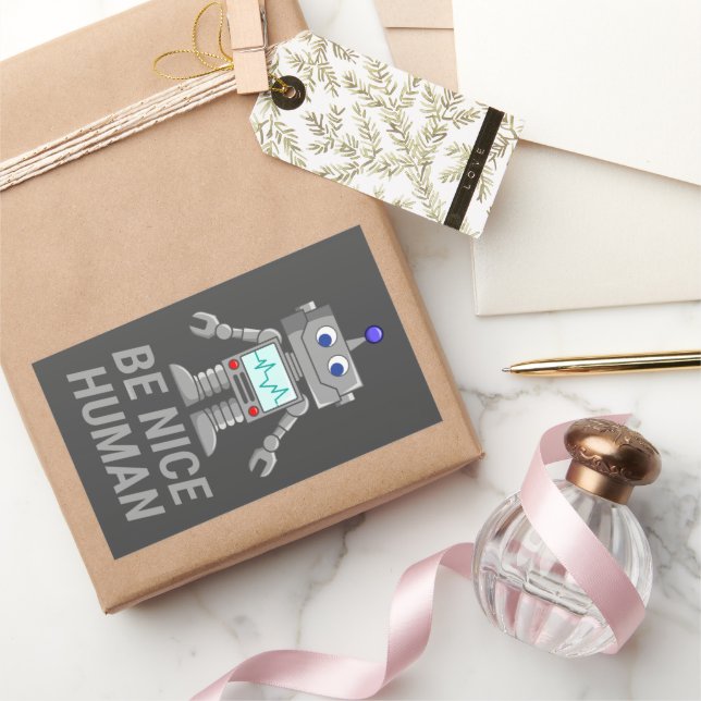 BE NICE HUMAN funny cute robot                     Sticker (Gifting)