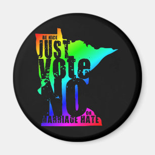 BE NICE JUST VOTE NO ON MN MARRIAGE HATE MAGNET
