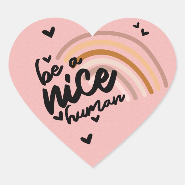 Be Nice Kindness Heart Sticker (Front)