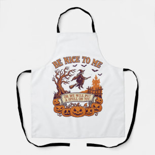 Be Nice Me Halloween Witch Broom Pumpkins_1 Apron