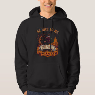Be Nice Me Halloween Witch Broom Pumpkins_1 Hoodie