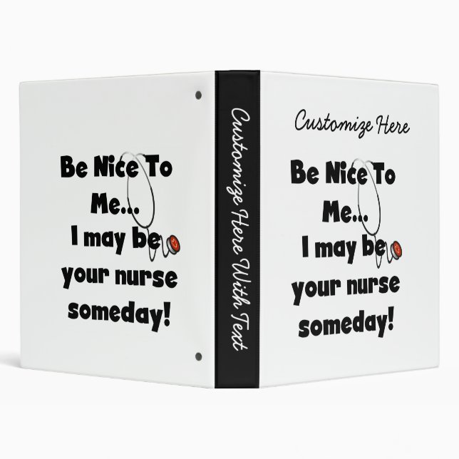 Be Nice Nurse T-shirts and Gifts Binder (Background)