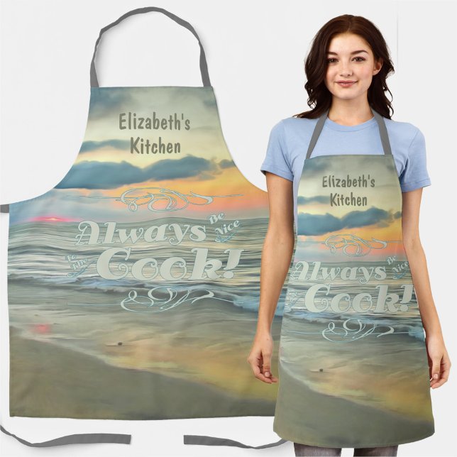 Be Nice Ocean Sunset 0735 Apron (Creator Uploaded)