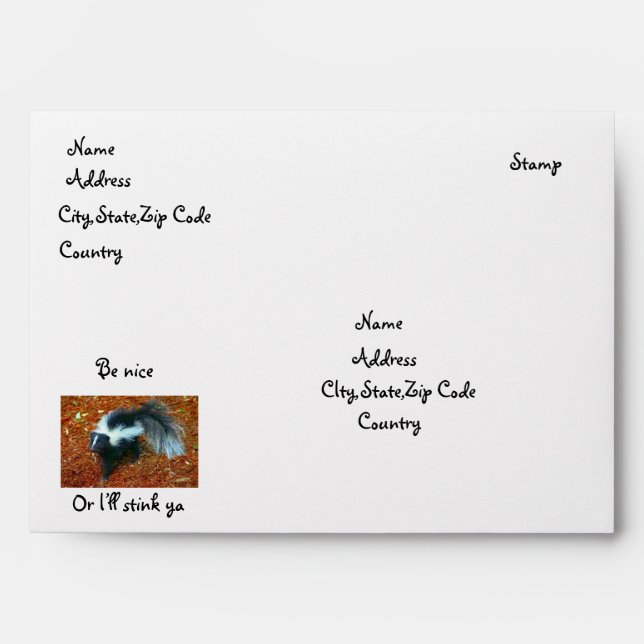 Be nice or I'll stink ya!-envelope Envelope (Front)