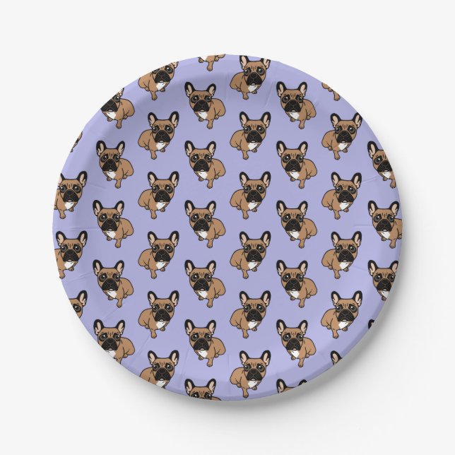 Be nice to the cute black mask fawn Frenchie Paper Plate (Front)