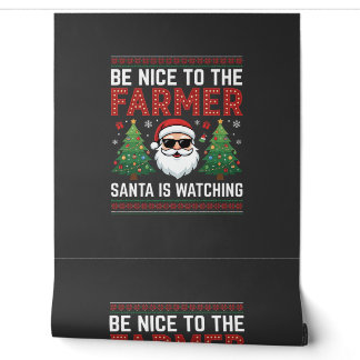 Be Nice To The Farmer Santa Christmas Wallpaper