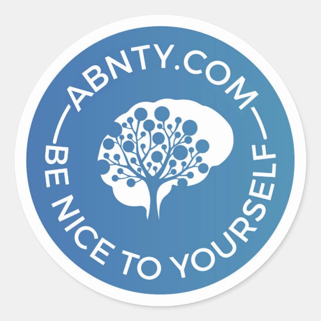 Be Nice To Yourself - ABNTY.COM Blue Classic Round Sticker (Front)