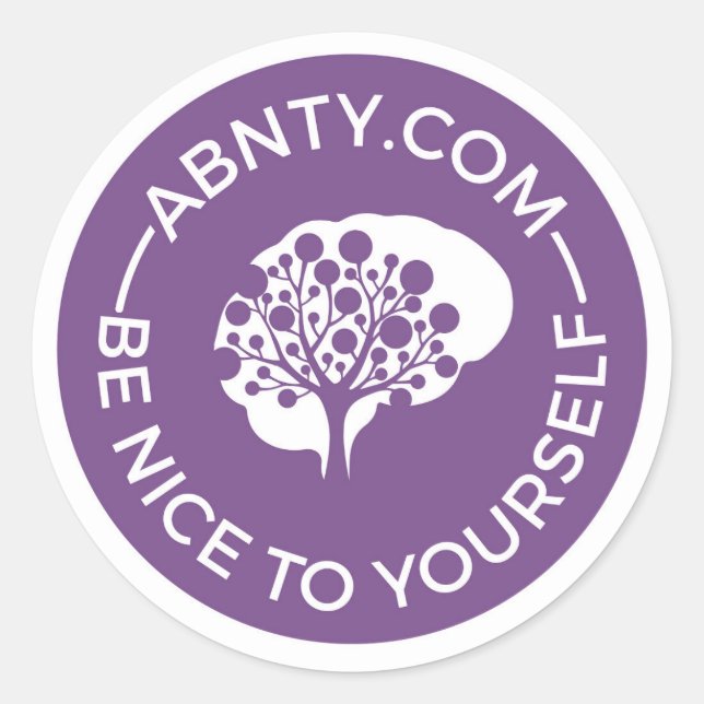 Be Nice To Yourself - ANBTY.COM Purple Classic Round Sticker (Front)
