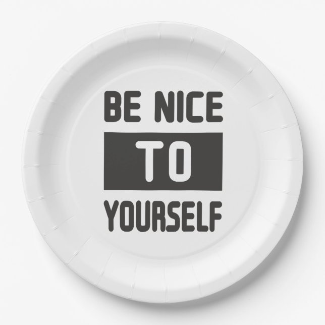 Be nice to yourself paper plate (Front)