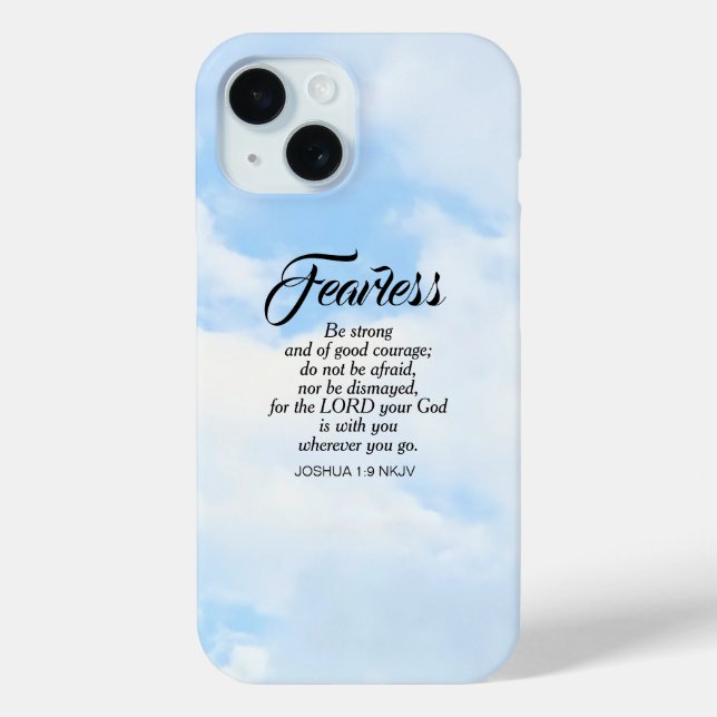Be Not Afraid Bible Verse Blue Cloudy Sky Courage Case-Mate iPhone Case (Back)