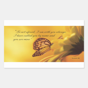 Be Not Afraid Religious Butterfly on Daisy Sticker