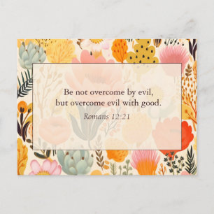 Be Not Overcome by Evil Christian Bible Verse Postcard