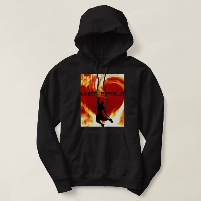 Be on fire with this Unstoppable Basketball Hoodie (Design Front)