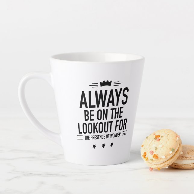 Be on lookout black latte mug (In Situ)