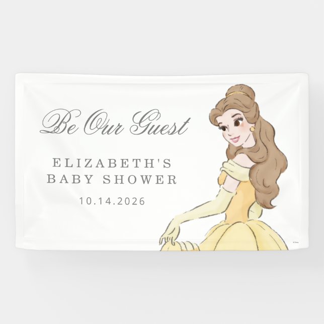 Be Our Guest | Beauty and the Beast Baby Shower Banner (Horizontal)