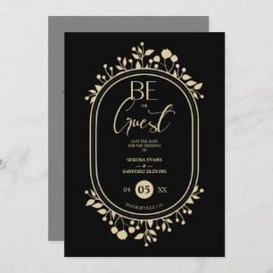 Be our Guest Black Wedding Fancy Frame Branches Save The Date