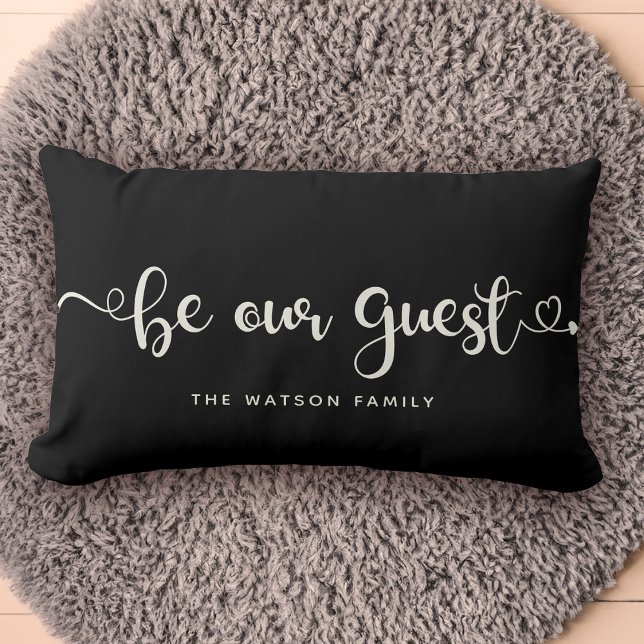 Be Our guest Custom Text Family Modern Stylish Lumbar Pillow (Creator Uploaded)