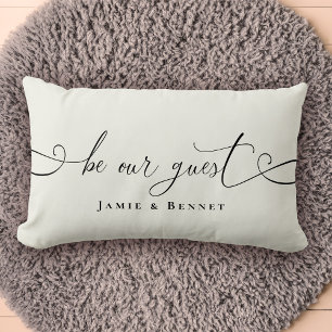 Be Our guest Custom Text Modern Stylish Home Lumbar Pillow
