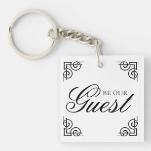 Be Our Guest Decorative Typography Keychain