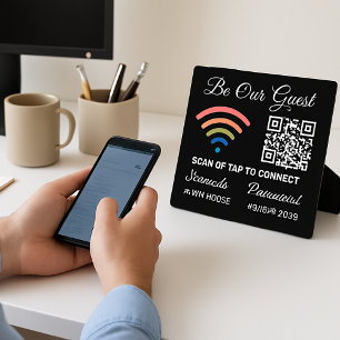 Be Our Guest Qr Code Wifi Network & Password Plaque