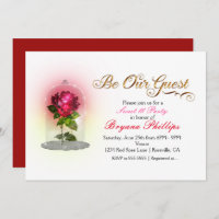 Be Our Guest Red Rose in Glass Elegant Party