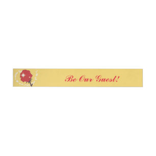 Be Our Guest-Red Rose Party Wrap Around Labels
