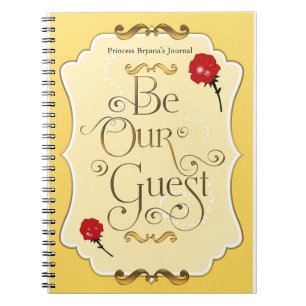 Be Our Guest Red Rose Princess Notebook Journal