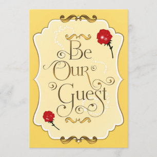 BE OUR GUEST Red Roses Elegant Event Party Invitation